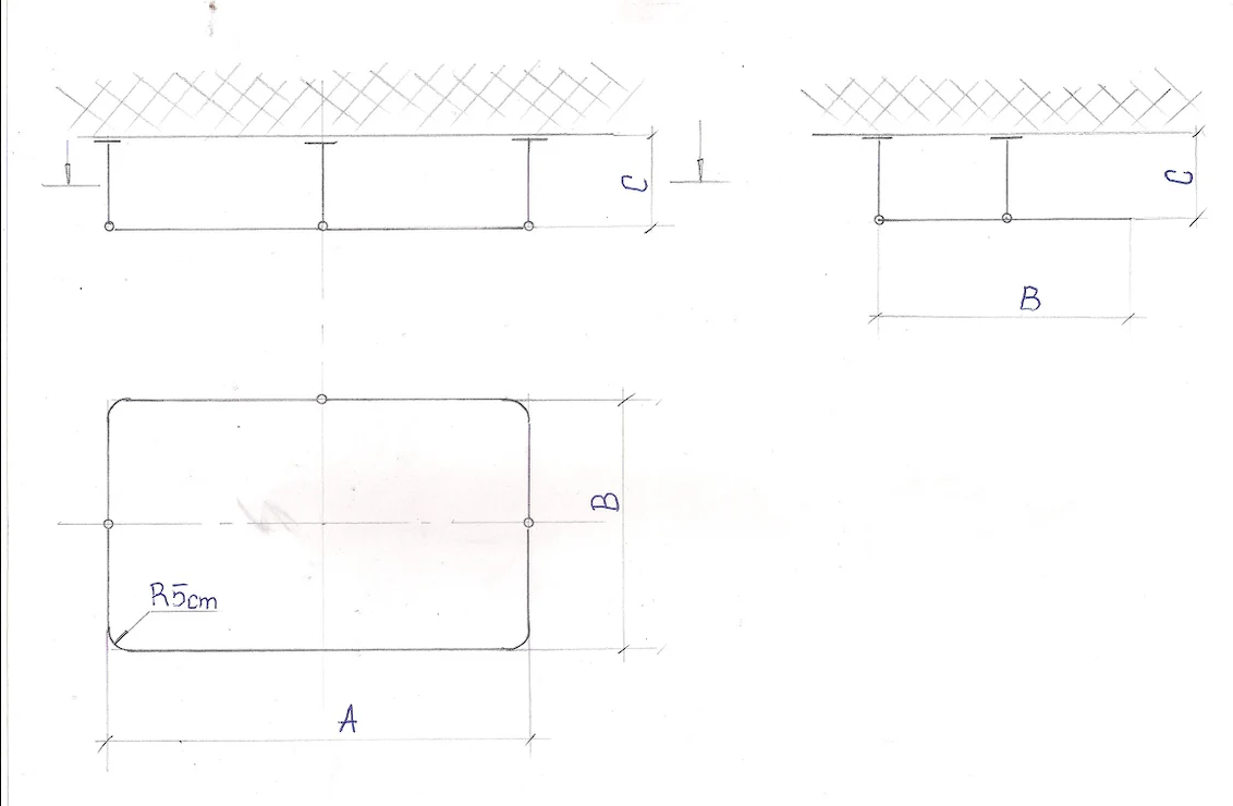 Rectangle Shaped 360 degrees Shower Curtain Rod for Bathroom, Fitting and Dressing room with Ceiling Brackets at Custom Size - Image 3