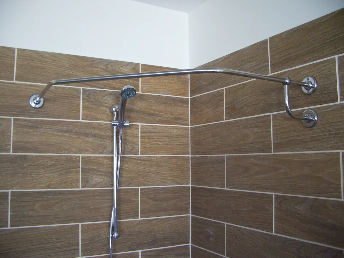 Diamond Corner Shower Curtain Rod for Bathroom, Fitting and Dressing room for Wall Montage - Image 2