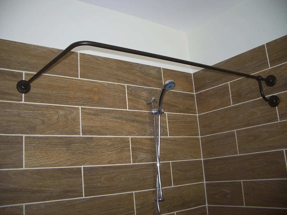 L- Shaped Corner Shower Curtain Rod for Bathroom, Fitting and Dressing room for Wall Montage with Custom Size - Image 2