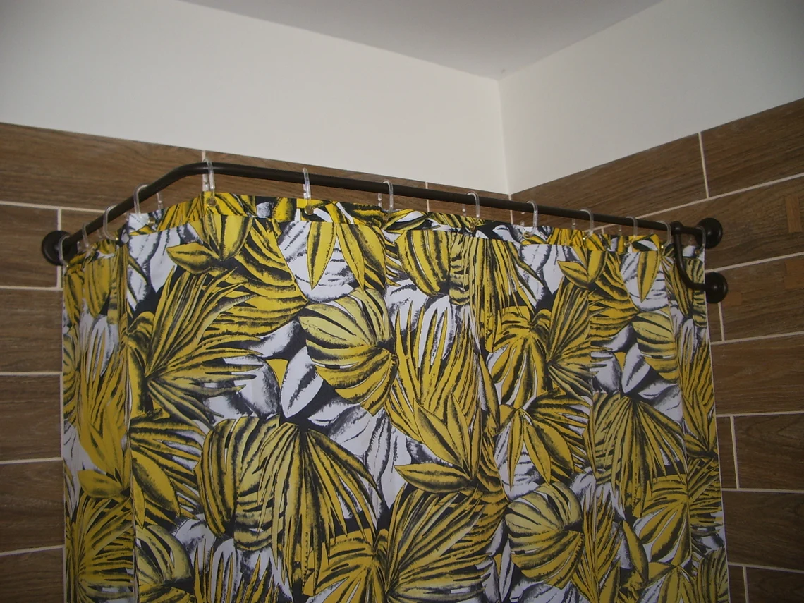 L- Shaped Corner Shower Curtain Rod for Bathroom, Fitting and Dressing room for Wall Montage with Custom Size