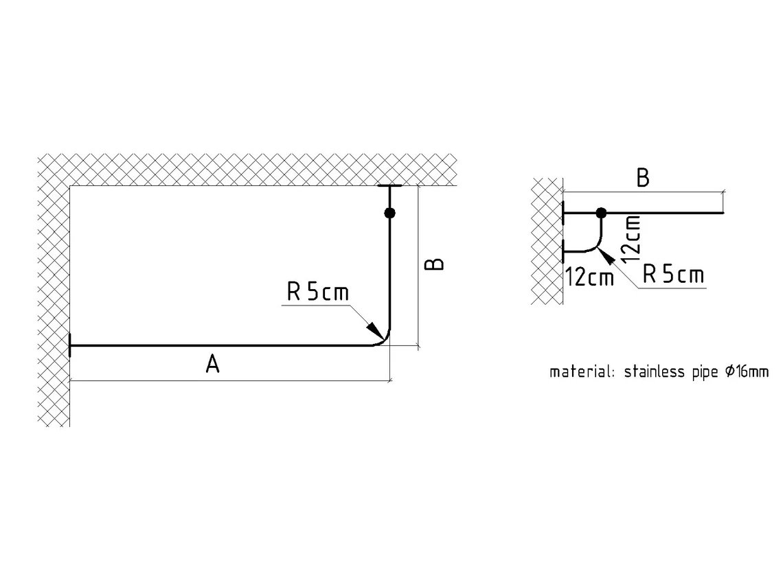 L- Shaped Corner Shower Curtain Rod for Bathroom, Fitting and Dressing room for Wall Montage with Custom Size - Image 4