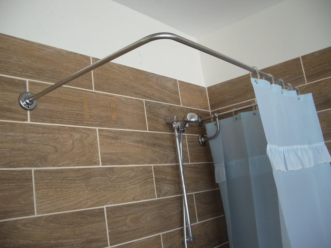 U Shaped Shower Curtain Rod for Bathroom, Fitting and Dressing room for Wall Montage at Custom Size