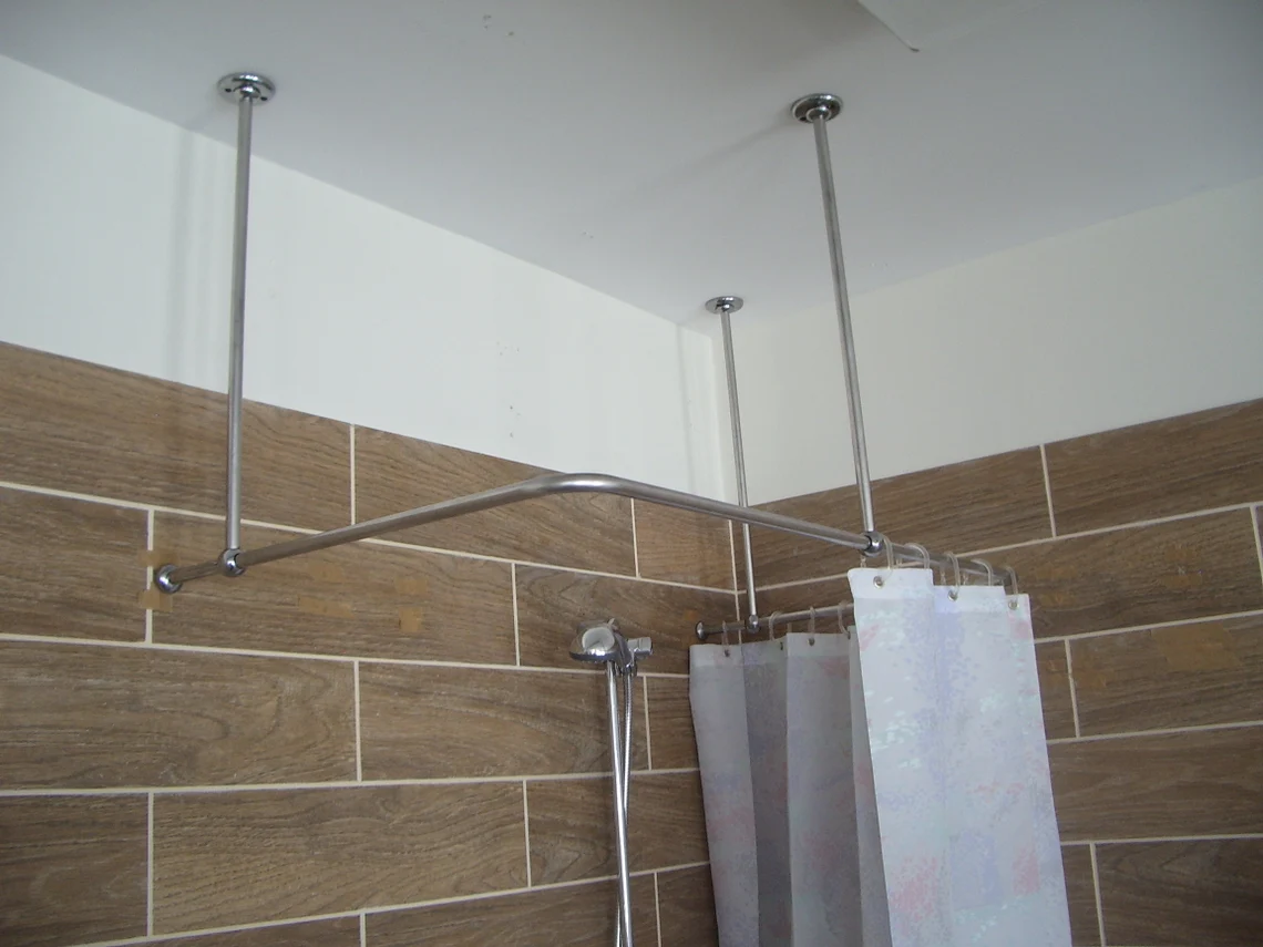U Shaped Shower Curtain Rod for Bathroom, Fitting and Dressing room for Ceiling Montage at Custom Size