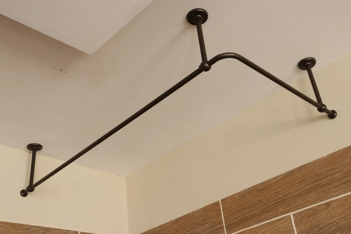 L- Shaped Corner Shower Curtain Rod for Bathroom, Fitting and Dressing room for Ceiling Montage with Custom Size - Image 3
