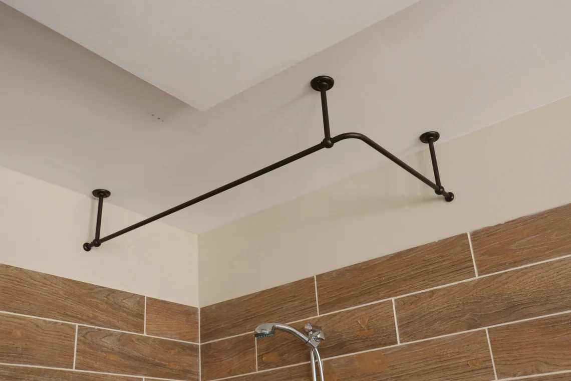 L- Shaped Corner Shower Curtain Rod for Bathroom, Fitting and Dressing room for Ceiling Montage with Custom Size - Image 4