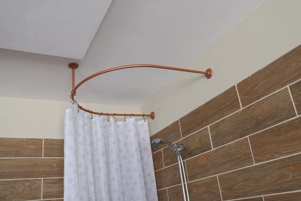 U- Shaped Oval 180 degrees Shower Curtain Rod for Bathroom, Fitting and Dressing room for Wall & Ceiling Montage