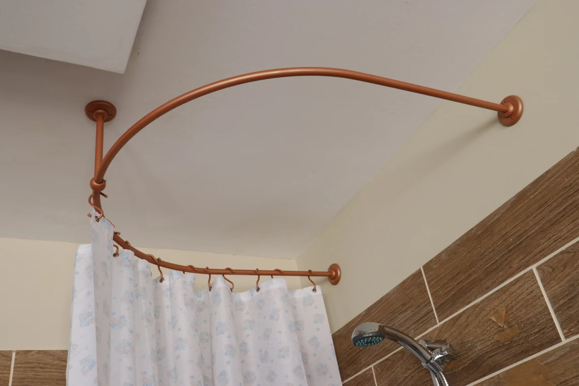 U- Shaped Oval 180 degrees Shower Curtain Rod for Bathroom, Fitting and Dressing room for Wall & Ceiling Montage - Image 2