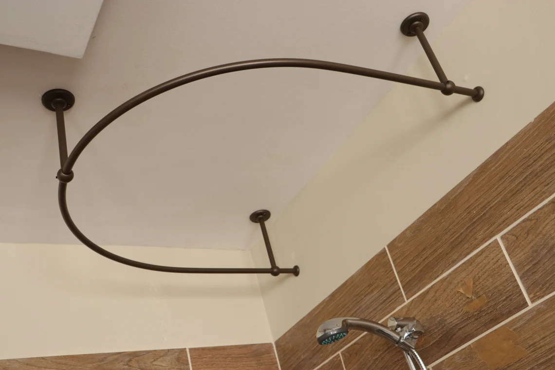 U- Shaped Oval 180 degrees Shower Curtain Rod for Bathroom, Fitting and Dressing room for Ceiling Montage - Image 2