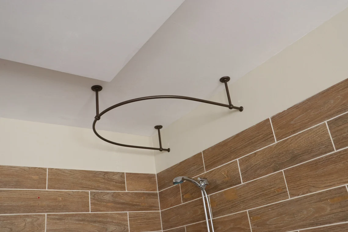 U- Shaped Oval 180 degrees Shower Curtain Rod for Bathroom, Fitting and Dressing room for Ceiling Montage - Image 3