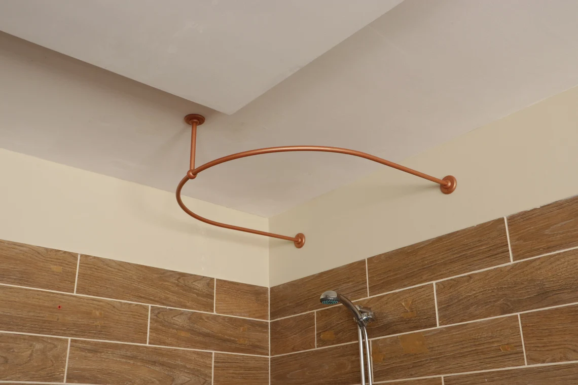 U- Shaped Oval 180 degrees Shower Curtain Rod for Bathroom, Fitting and Dressing room for Wall & Ceiling Montage - Image 4