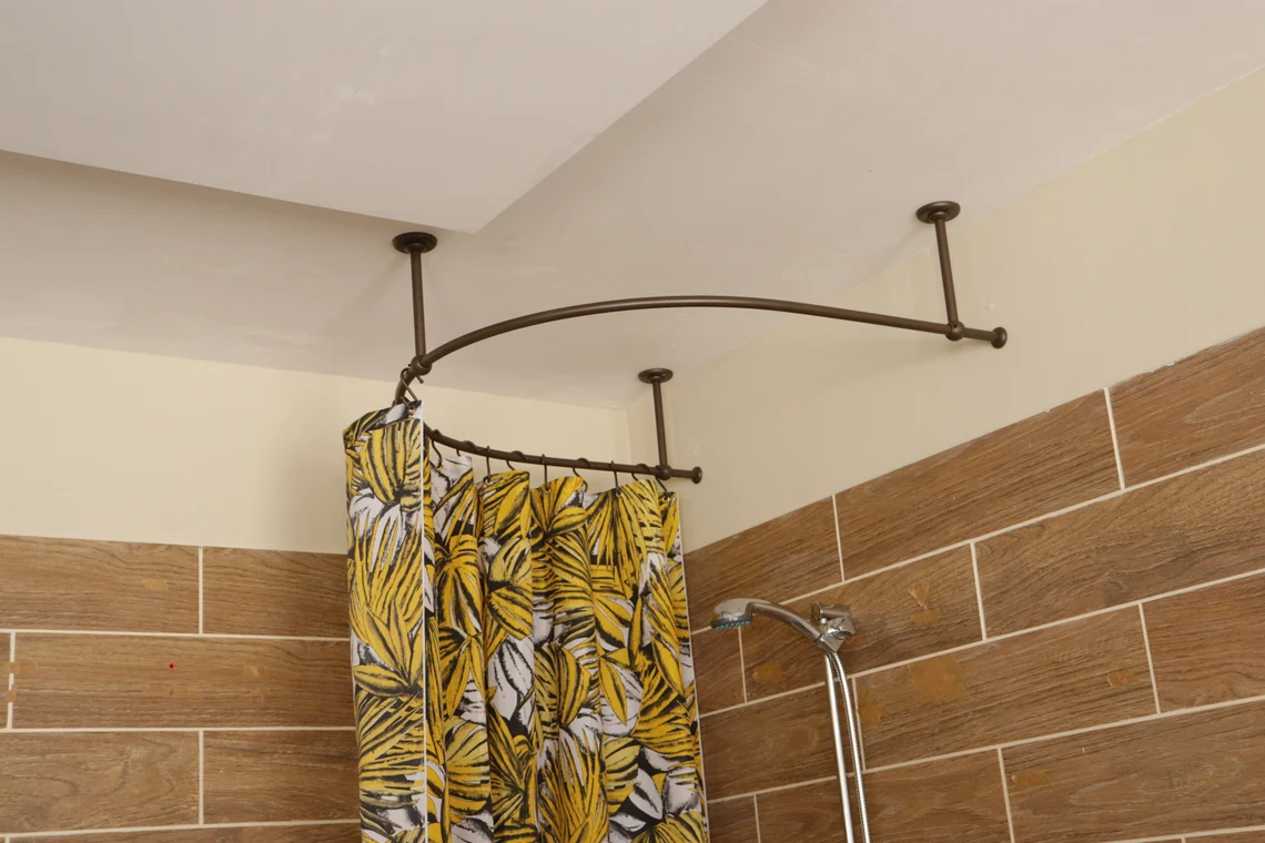 U- Shaped Oval 180 degrees Shower Curtain Rod for Bathroom, Fitting and Dressing room for Ceiling Montage - Image 4