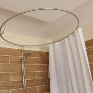 Circle Shaped 360 degrees Shower Curtain Rod for Bathroom Fitting and Dressing room for Wall Montage with Italian Style Curved Wall Supports