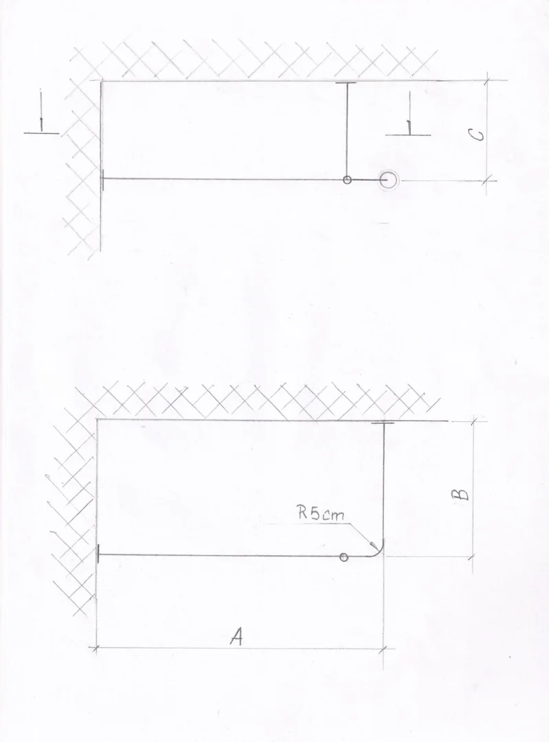 L- Shaped Corner Shower Curtain Rod for Bathroom, Fitting and Dressing room for Wall & Ceiling Montage with Custom Size - Image 5