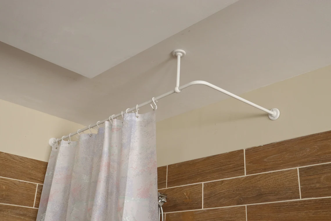 L- Shaped Corner Shower Curtain Rod for Bathroom, Fitting and Dressing room for Wall & Ceiling Montage with Custom Size - Image 2