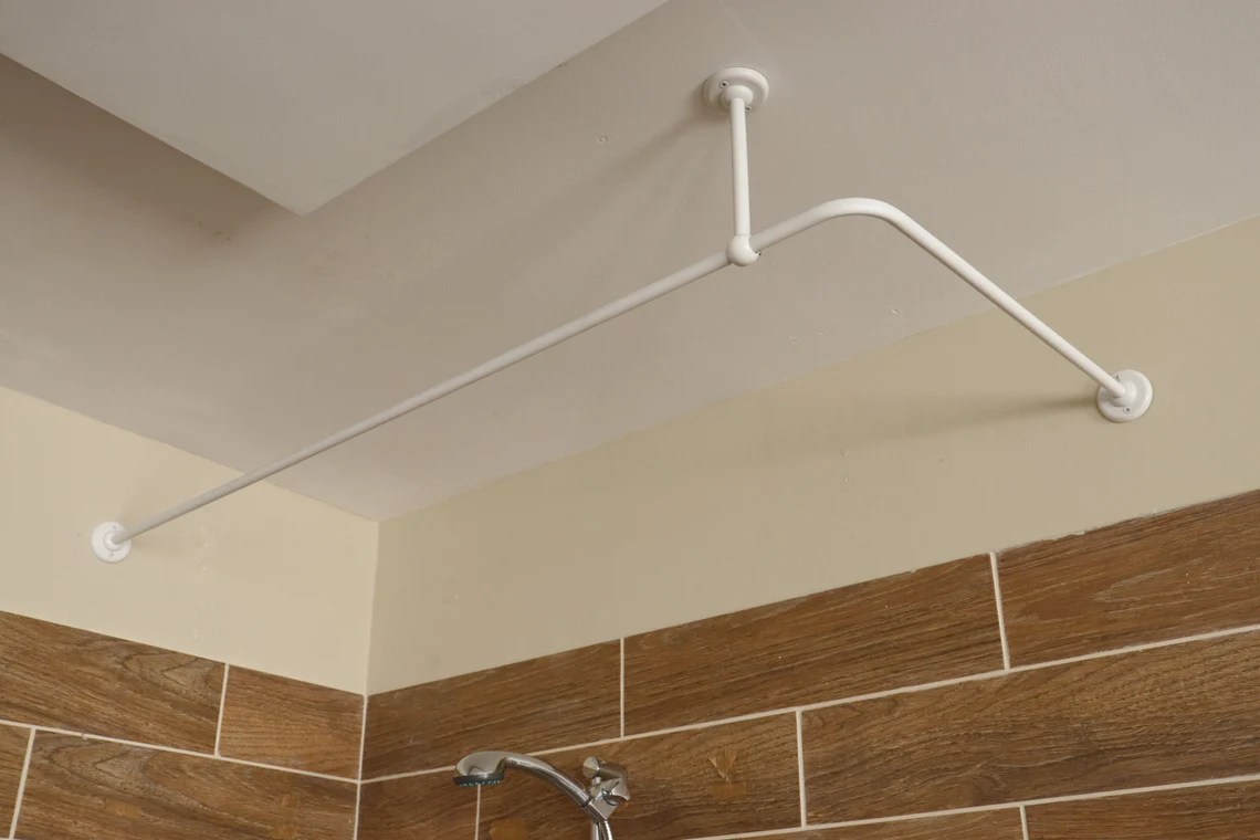 L- Shaped Corner Shower Curtain Rod for Bathroom, Fitting and Dressing room for Wall & Ceiling Montage with Custom Size - Image 3