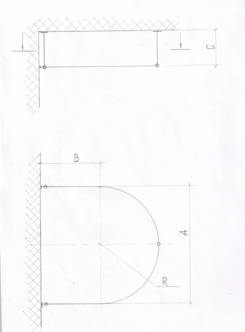 U- Shaped Oval 180 degrees Shower Curtain Rod for Bathroom, Fitting and Dressing room for Ceiling Montage - Image 5