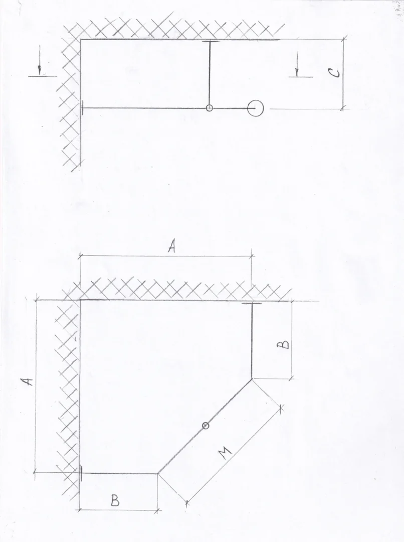 Diamond Corner Shower Curtain Rod for Bathroom, Fitting and Dressing room for Wall & Ceiling Montage, option Custom Size- Neo Angle Jacuzzi - Image 3