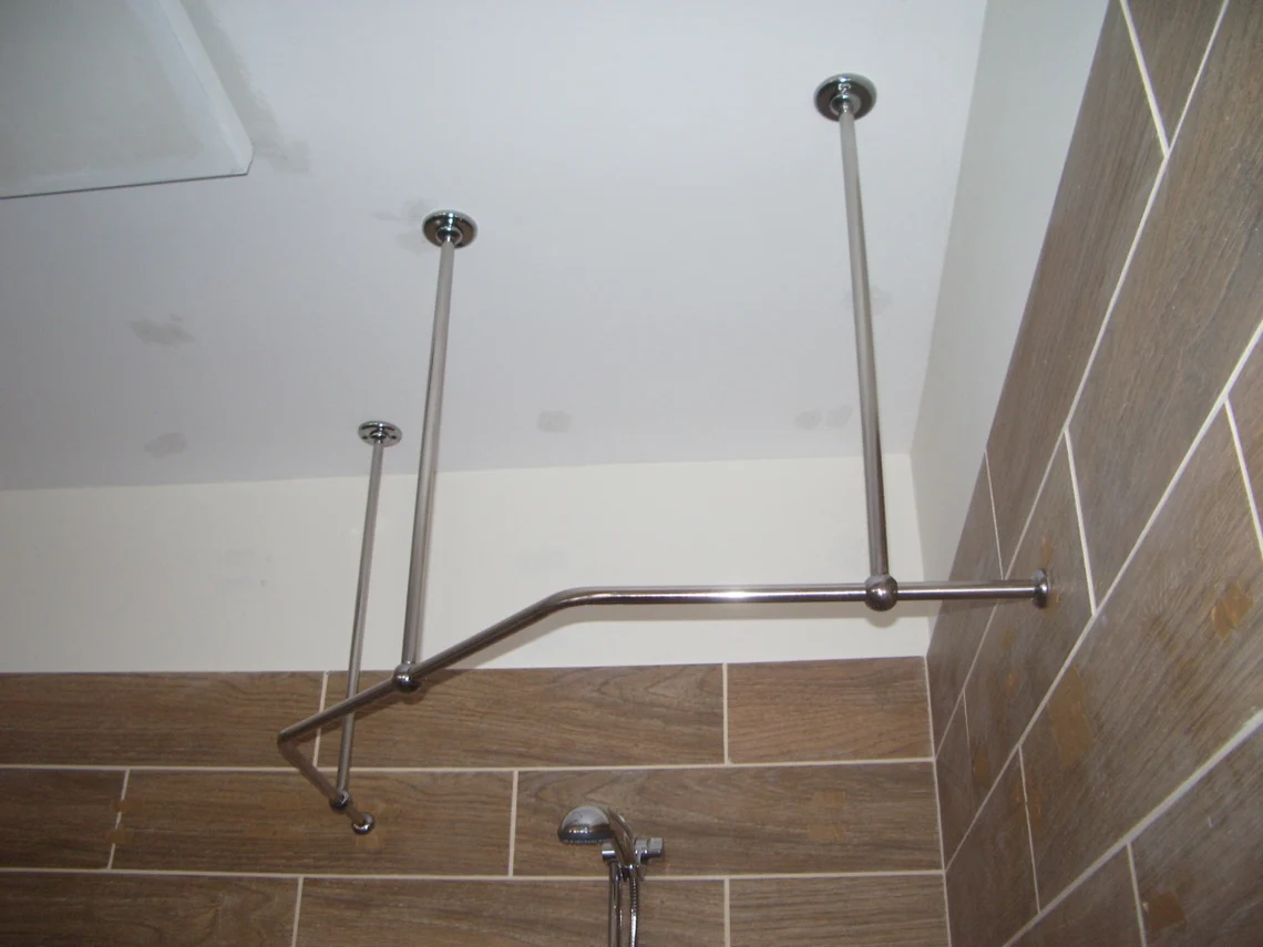 Diamond Corner Shower Curtain Rod for Bathroom, Fitting and Dressing room for Ceiling Montage, option Custom Size- Neo Angle Jacuzzi - Image 2
