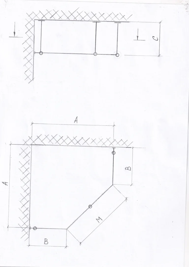 Diamond Corner Shower Curtain Rod for Bathroom, Fitting and Dressing room for Ceiling Montage, option Custom Size- Neo Angle Jacuzzi - Image 3
