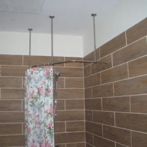 Diamond Corner Shower Curtain Rod for Bathroom, Fitting and Dressing room for Ceiling Montage, option Custom Size- Neo Angle Jacuzzi