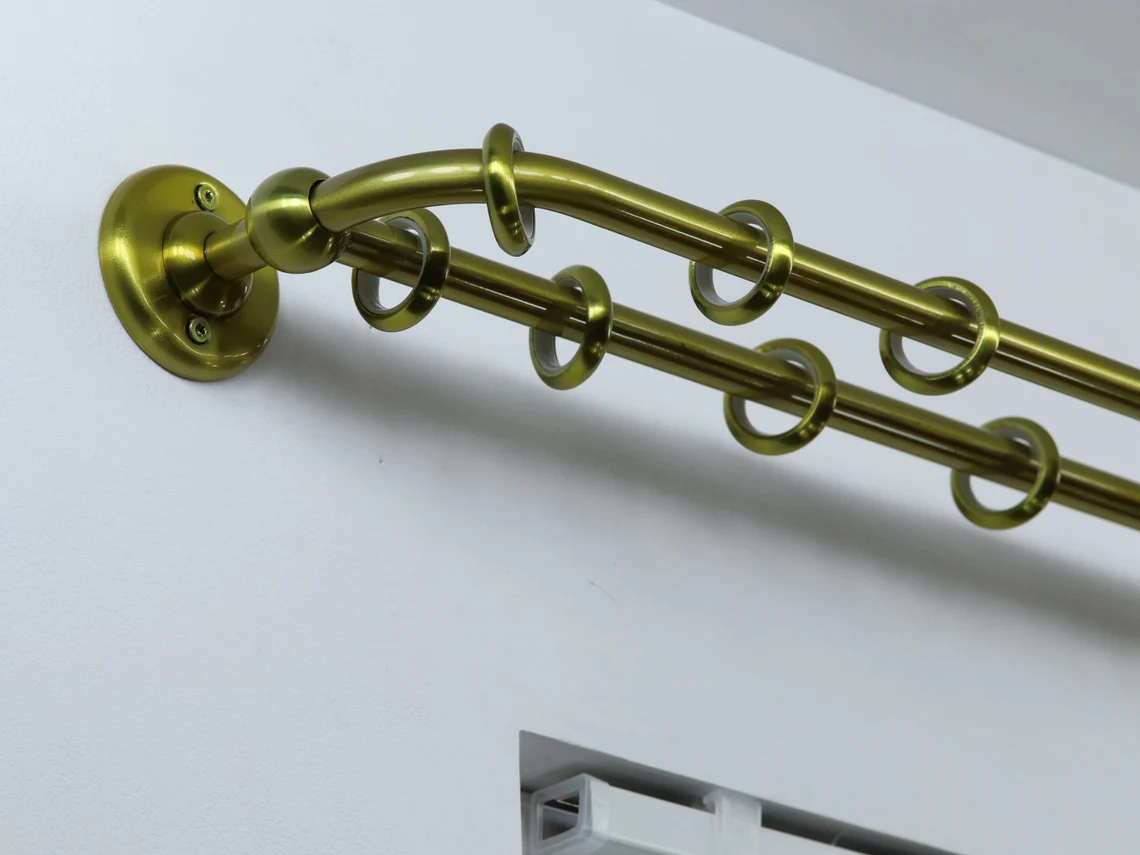 Double Blackout Curtain Rod(16 mm), French Style Finish for Window with Steel Rings Hooks, Wall Mounting - Image 4