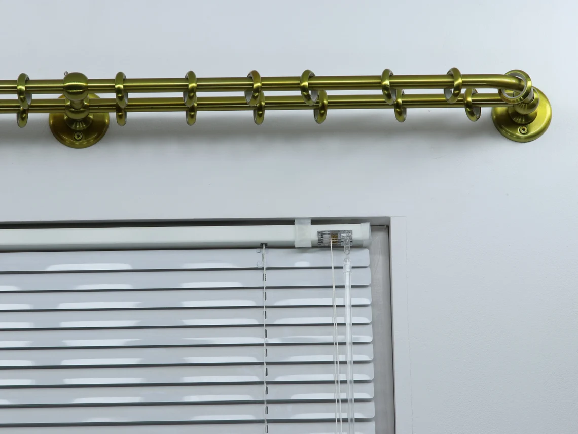 Double Blackout Curtain Rod(16 mm), French Style Finish for Window with Steel Rings Hooks, Wall Mounting - Image 5