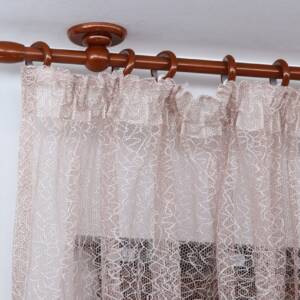 Single Curtain Rod for Window, Steel Rings & Hooks, Short Ceiling Brackets and Bullet Ends