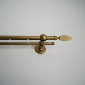 Double Curtain Rail Different Pipes for Window with Rollers, Double Wall Brackets and Spear Ends