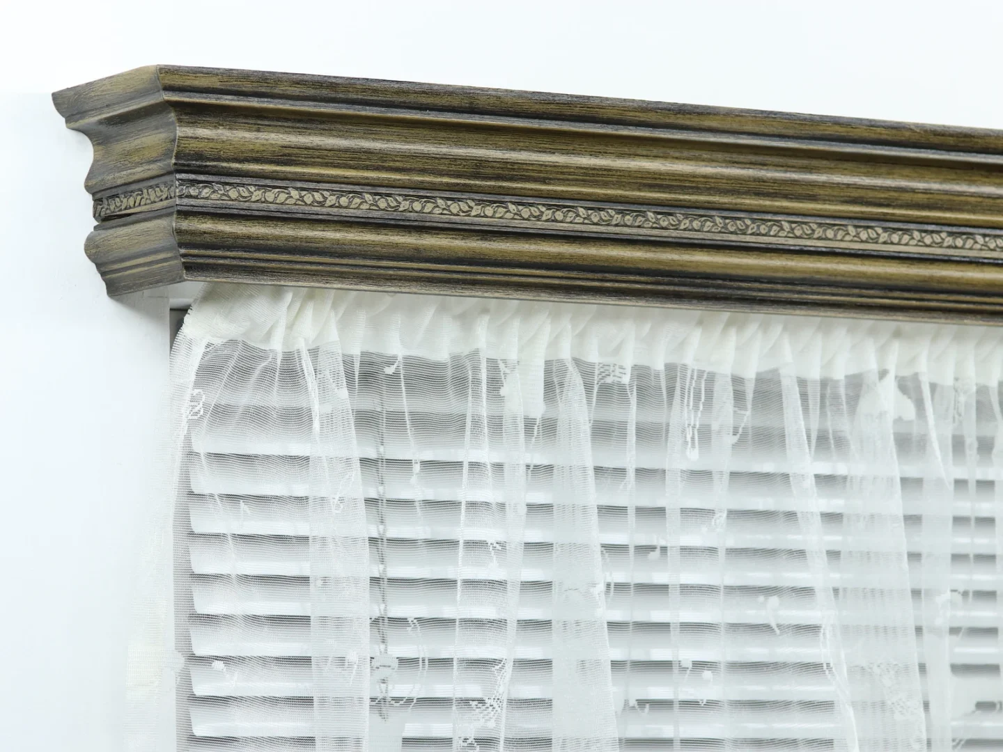 Single Window Cornice & Rail, Wooden Window Valance with Rail, Farmhouse Cornice, Cornice Board, Wall Montage, Many Antique Colors - Image 2