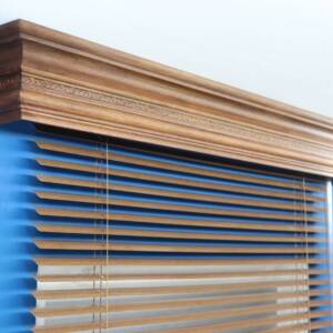 Window Valance, Cornice Board, Pelmet Box- Wooden Mod. 7- Leaf Line,Ceiling Montage and Many Colors Finishes