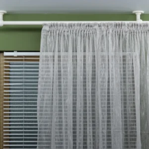 Single Curtain Rail for Window, Plastic Roller-Hooks, Curved Ceiling Brackets and Plug Ends