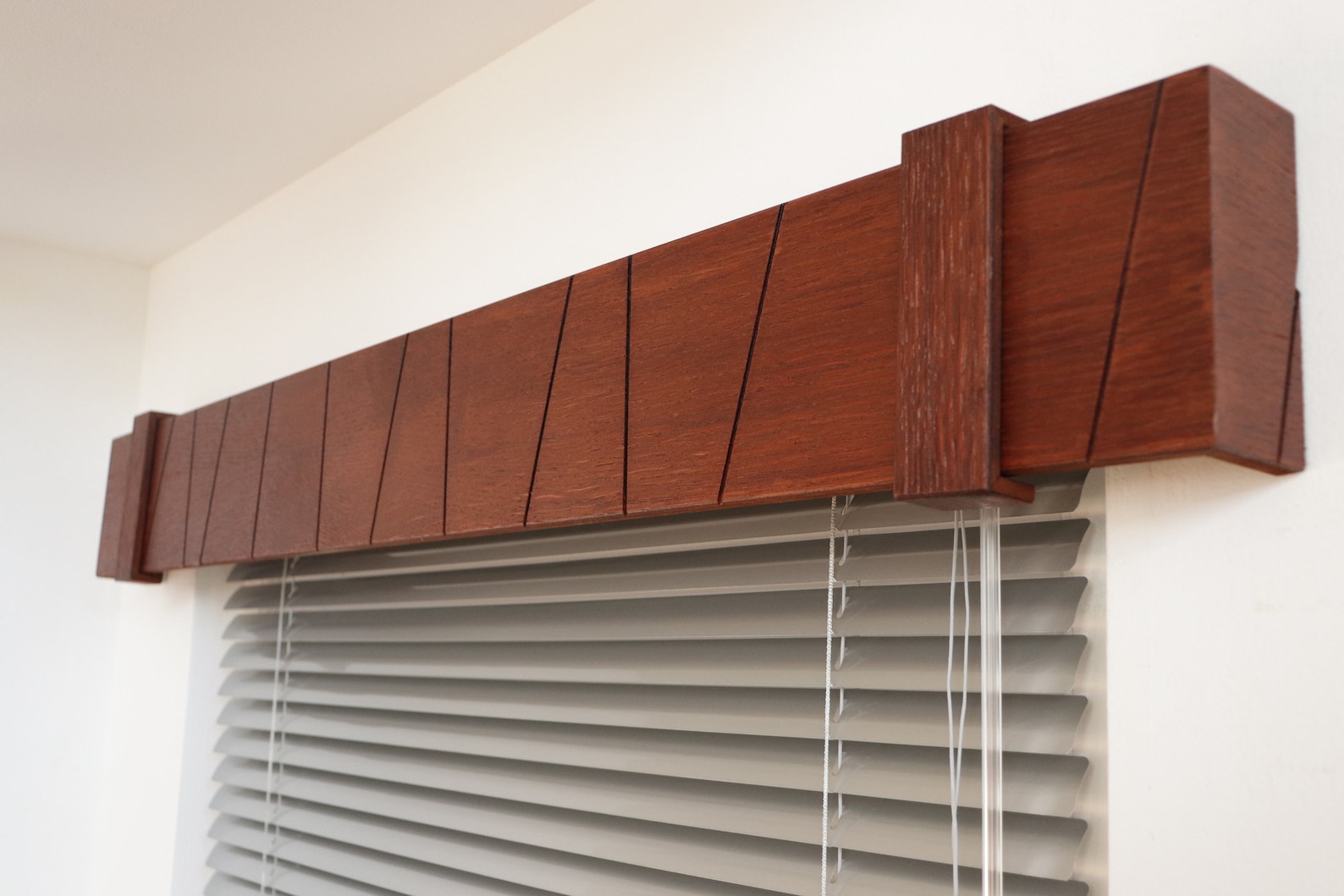 Window Valance, Cornice Board, Pelmet Box- Veneered MDF OAK Mod. 102, Wall Montage and Many Colors Finishes