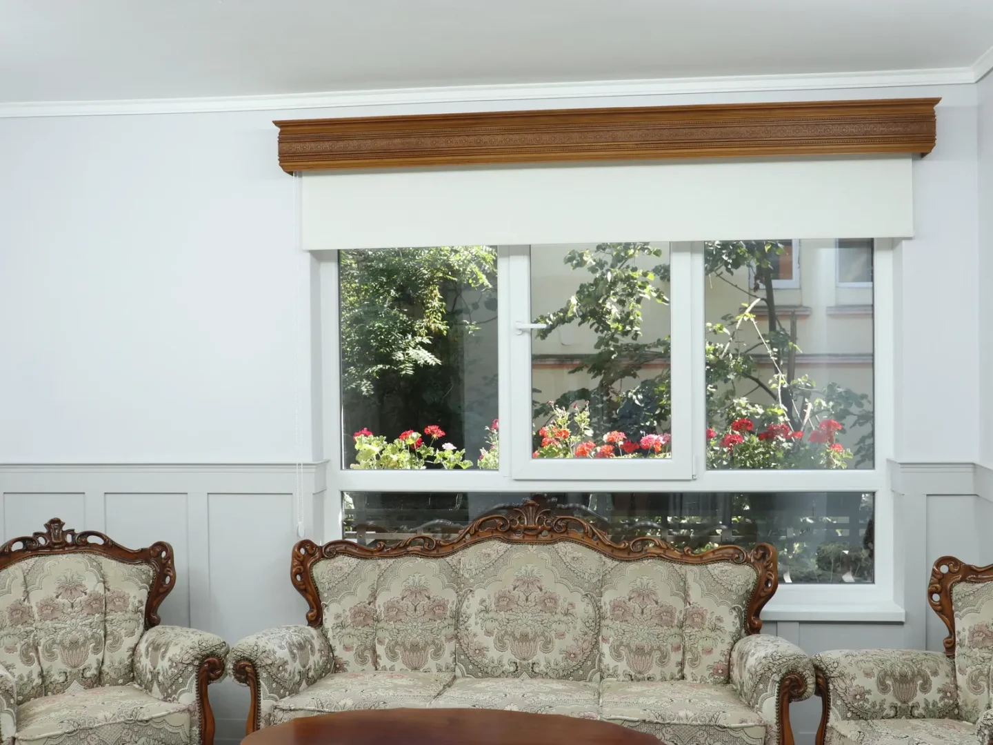 Window Valance, Cornice Board, Pelmet Box- Wooden Mod. 5- Flowers Pattern, Wall Montage and Many Colors Finishes - Image 2