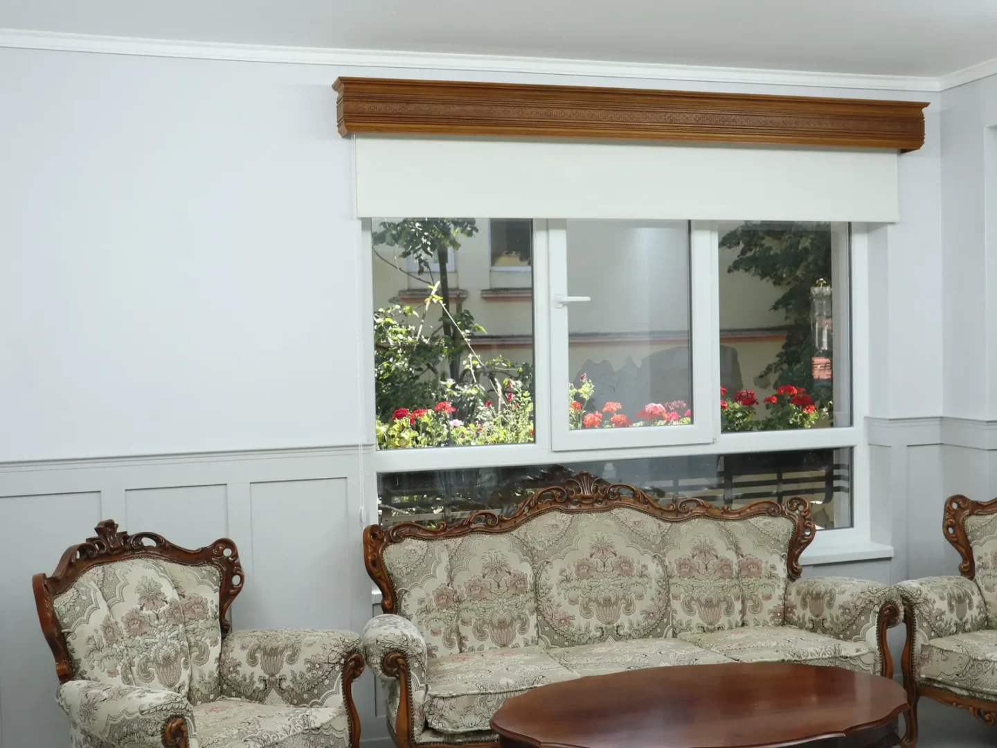 Window Valance, Cornice Board, Pelmet Box- Wooden Mod. 5- Flowers Pattern, Wall Montage and Many Colors Finishes - Image 3