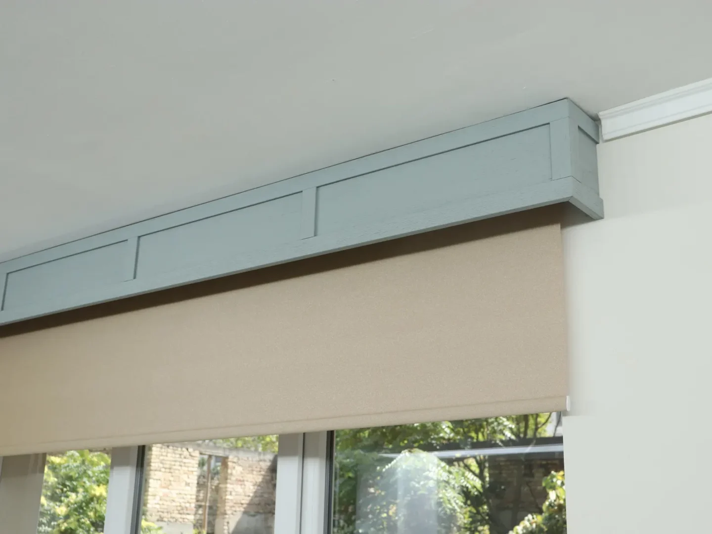 Window Valance, Cornice Board, Pelmet Box- Veneered MDF OAK Mod. 111, Ceiling Montage and Many Colors Finishes - Image 4